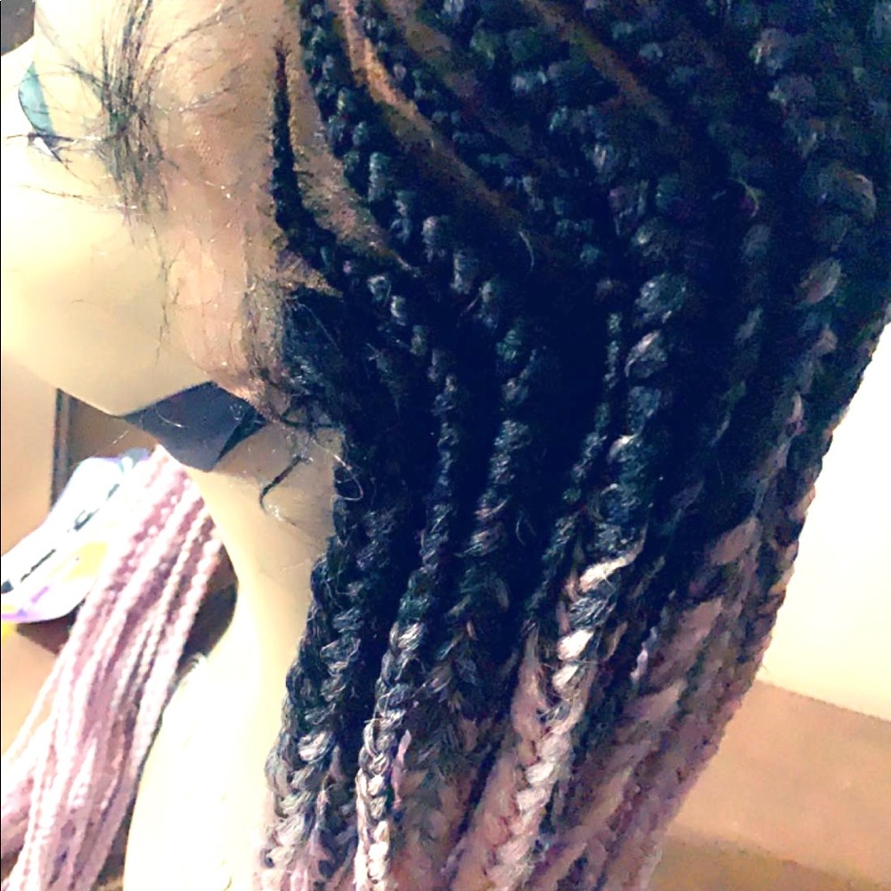 Lavender braided lace frontal